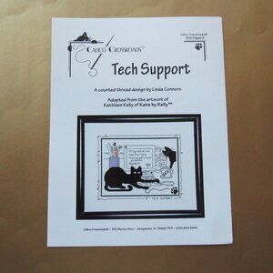 Calico Crossroads Linda Connors Cross Stitch Tech Support Black Cat Pattern